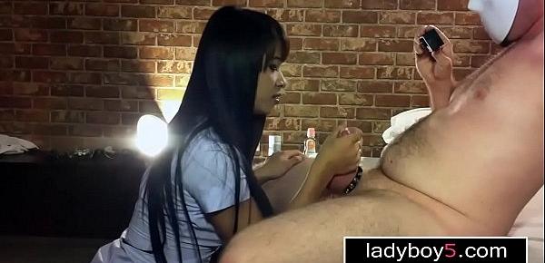  Firm tits ladyboy cutie cock sucking and anal doggystyled